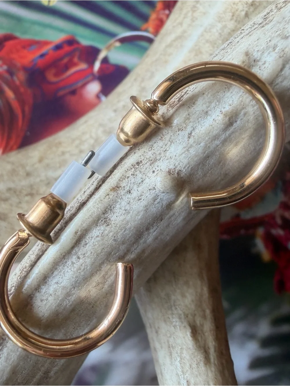 Gold Tone Small Hoop Huggie Earrings – Chunky Polished Hoops